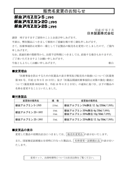 販売名変更のお知らせ