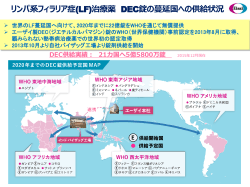 リンパ系フィラリア症(LF)治療薬 DEC錠の蔓延国への供給状況