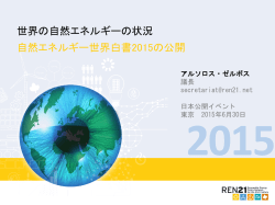 世界の自然エネルギーの状況 自然エネルギー世界白書2015の公開