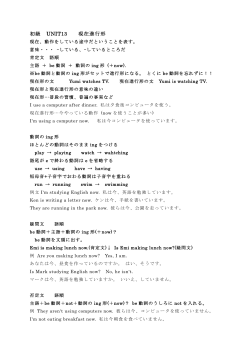 初級 UNIT13 現在進行形