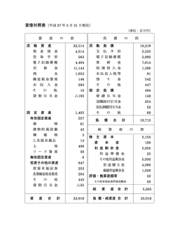 貸借対照表（平成 27 年 3 月 31 日現在） 資 産 の 部 負 債 の 部 流 動