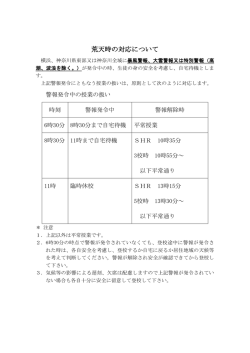 荒天時の対応について