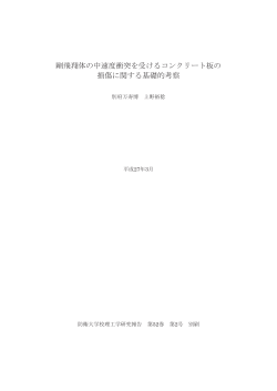 剛飛翔体の中速度衝突を受けるコンクリート板の 損傷に関する基礎的考察