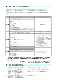 学校において予防すべき感染症 自分で出来る感染予防