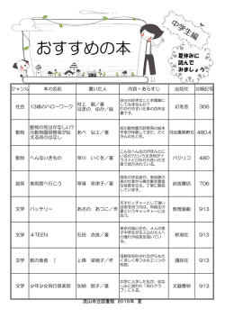 中学生（PDF） - 流山市立図書館