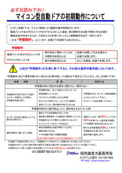 上記の「学習動作」が正常に終了すると、その後は通常作動状態にはいり