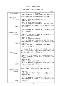 （財）北九州国際交流協会 国際交流ボランティア活動内容詳細