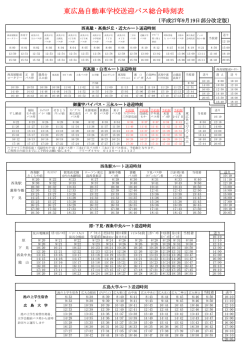 東広島自動車学校送迎バス総合時刻表