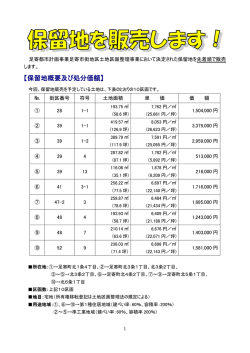 【保留地概要及び処分価額】