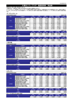 久留米シティプラザ 施設使用料 料金表