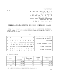 行使価額修正条項付き 行使価額修正条項付き第 14 回新株予約権（第