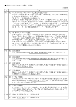 ペットフード/ペットマナー検定 正誤表 2012.08 頁 誤） 「アメリカで広まっ