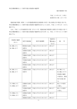 特定実験試験局として使用可能な周波数の範囲等（施行規則第7条）
