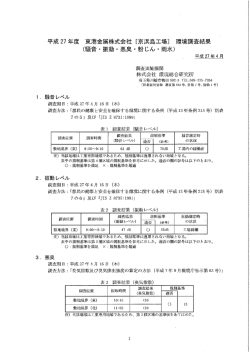 環境調査結果概要版 本社・京浜島工場/千葉工場