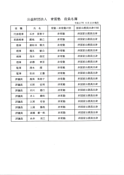 （1） 公益財団法人青雲塾 役員名簿 （PDFファイルでご覧いただけます）