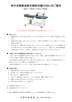 体外式衝撃波結石破砕治療(ESWL)のご案内