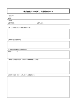 株式会社マーベラス 作品紹介シート