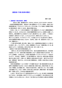 ［超音波バリ取り洗浄の現状］