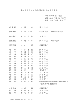 愛知県国民健康保険団体連合会役員名簿 理 事 長 山 脇 実 豊川市長