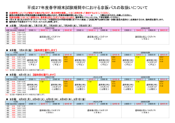 平成27年度春学期末試験期間中における京阪バスの取扱いについて