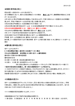 設営（前年度と同じ） 審判員（前年度と同じ） ≪対戦表の見方≫