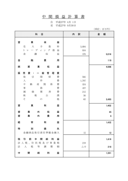 中 間 損 益 計 算 書