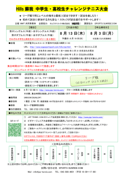 Hills 蘇我 中学生・高校生チャレンジテニス大会
