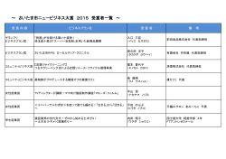 ～ さいたま市ニュービジネス大賞 2015 受賞者一覧 ～