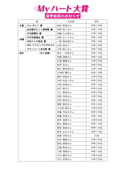 賞 お名前 学年 大賞 ジム・ダイン 賞 松本 真里さん 中学 2 年生 特賞