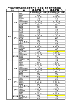標準記録 B 標準記録 A