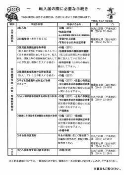 転入届の際に必要な手続き