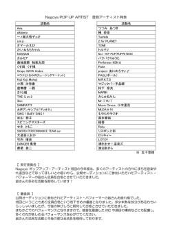 公開オーディション結果発表の際のコメント案 名簿貼り付け