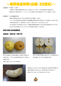 ～長野県産和梨(品種：20世紀)～