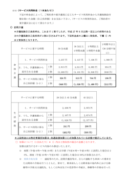 訪問介護「利用料金表」