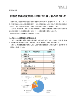 お客さま満足度の向上に向けた取り組み（平成26年結果