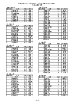 出場有資格者一覧