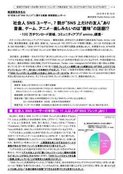 社会人 SNS ユーザー、7 割が“SNS 上だけの友人