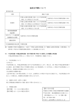 延長生学費について - 早稲田大学理工学術院