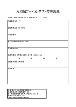 丸岡城フォトコンテスト応募用紙