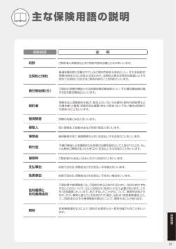 主な保険用語の説明
