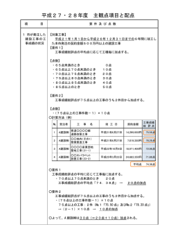別紙「平成27・28年度主観点項目と配点」
