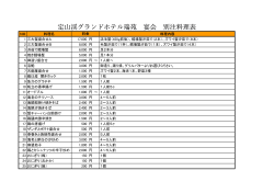 定山渓グランドホテル瑞苑 宴会 別注料理表 ※全て税別料金となります