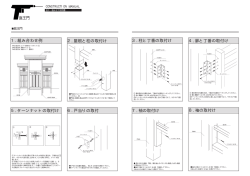 庭王門 3.柱と丁番の取付け 4.扉と丁番の取付け 1.組み合わせ例 2