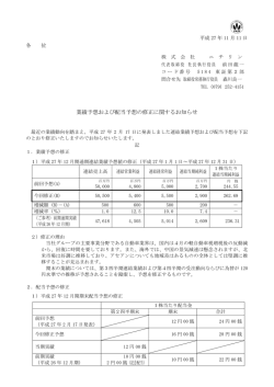業績予想および配当予想の修正に関するお知らせ