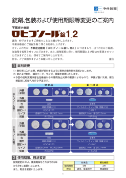 ロヒプノール 錠剤、包装および使用期限等変更のご案内（中外製薬）