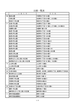 公園住所一覧（PDF：31.5KB）