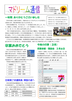 卒業おめでとう - マドリッド日本人学校