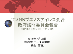 ICANNブエノスアイレス会合 政府諮問委員会報告