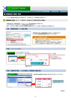 試験結果の確認・受領 - CERTIFY ONLINE