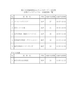 ゲスト出演 第15回福岡県ねんりんスポーツ・文化祭 合唱フェスティバル